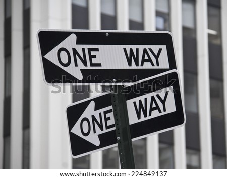 One Way sign on the pole