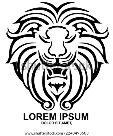 Lion head icon logo vector