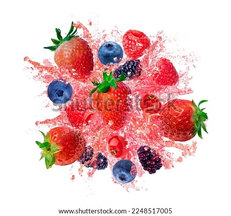 drop of mixed berries serum Royalty-Free Stock Photo #2248517005