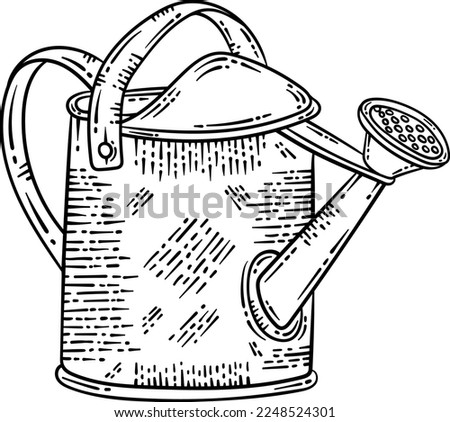 Watering Can Spring Coloring Page for Adults