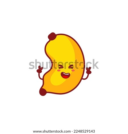 Cute happy funny sad,smiling banana fruit set collection. Vector flat cartoon character illustration icon design.Isolated on white background.Banana face fruit cartoon doodle character bundle concept