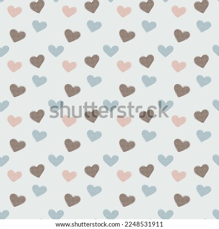 Cute Earthy Pastel Hearts Seamless Pattern