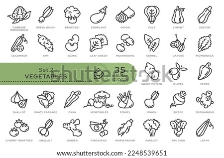 Set of conceptual icons. Vector icons in flat linear style for web sites, applications and other graphic resources. Set from the series - Vegetables. Editable outline icon.	
 Royalty-Free Stock Photo #2248539651
