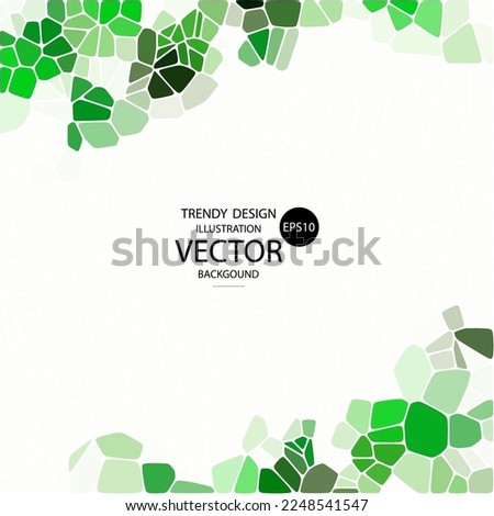 Green pebbles. Presentation template. Vector background.