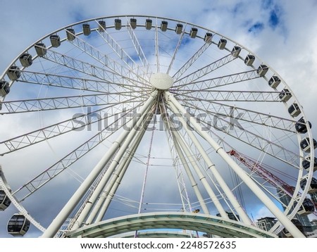 Seattle Great Wheel is a 53-meter tall giant Ferris wheel at Pier 57 on Elliott Bay in Seattle, Washington.