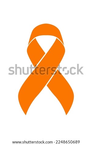 Vector graphic of kidney cancer ribbon on white background. orange awareness ribbon for kidney cancer support symbol. vector eps10.
