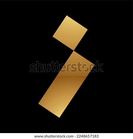 Golden Letter I Symbol on a Black Background - Icon 1