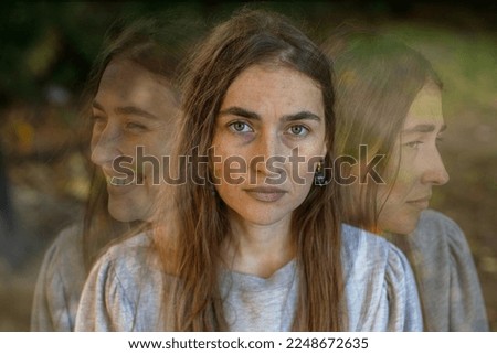 merged photos of woman with various emotions