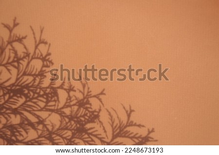 Free space for text. Minimal abstract background for the presentation of a cosmetic product. A podium with a shadow of tropical leaves on a beige wall. Realistic 3D rendering