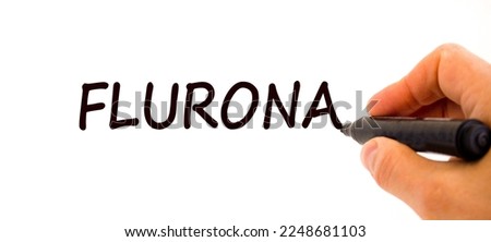 New covid-19 flurona variant strain and flu corona symbol. Doctor hand with black marker. The concept word Flurona. Medical and COVID-19 flurona variant strain and flu corona concept. Copy space.