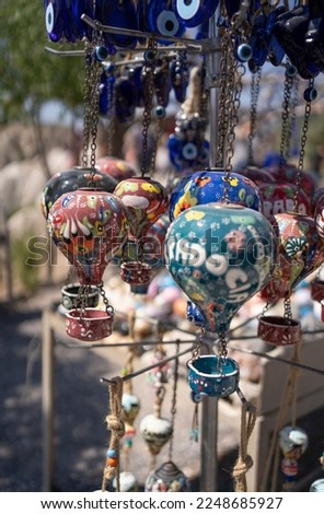 Souvenir lanterns in the form of hot air balloons in Cappadocia