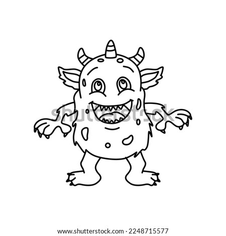 line vector design for monster cartoon