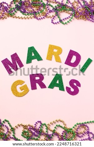 Mardi Gras party poster, vertical banner, greeting card.
