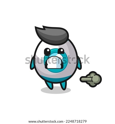 the illustration of the rocket cartoon doing fart , cute style design for t shirt, sticker, logo element