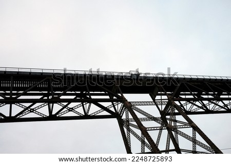 detail of a railway trestle bridge Royalty-Free Stock Photo #2248725893