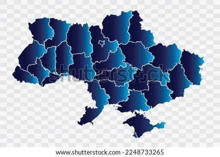 Ukraine Map indigo Color on White Background quality files png