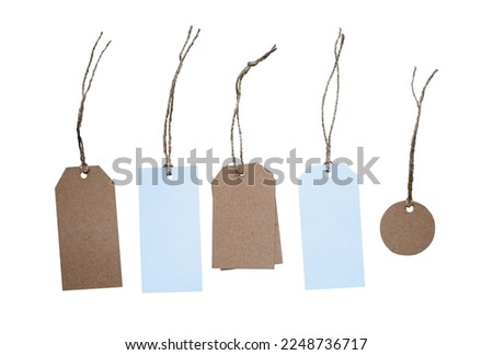 Set of blank tag for mockups in brown color. Collection of retro label for fashion business design