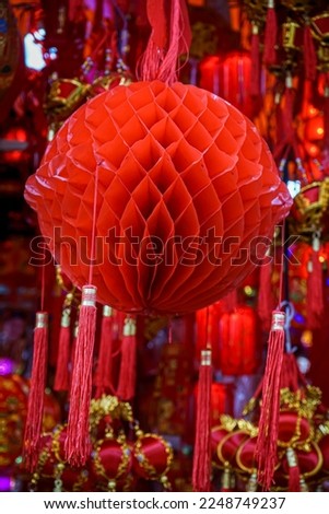 Celebration of chinese new year. Chinese New Year ornaments sold by traders in Jakarta's Chinatown