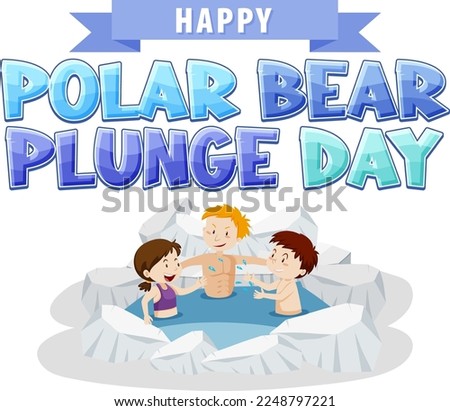 Polar Bear Plunge Day Banner Design illustration