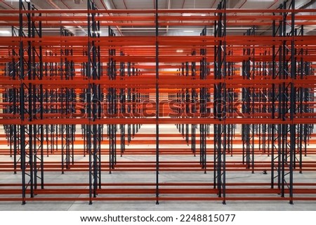 new empty modern large warehouse, symmetry