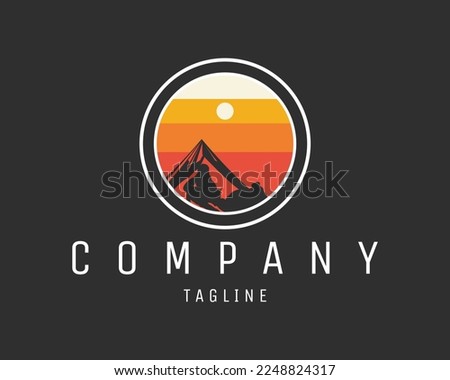  camping logo silhouette in dazzling night sky. Best for badge, emblem, icon, sticker design, t-shirt and adventure industry. vector illustration available in eps 10.