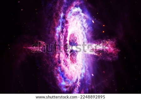 Bright, red-dark quasar in deep space. Elements of this image were furnished by NASA. High quality photo