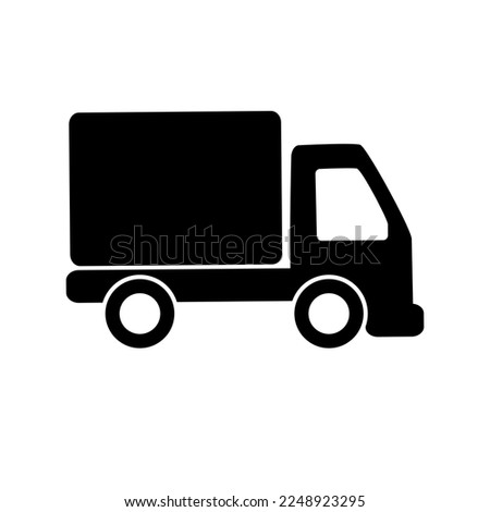 Drawing of a small truck symbol on a white background. Van icon, vector. Truck icon vector illustration.