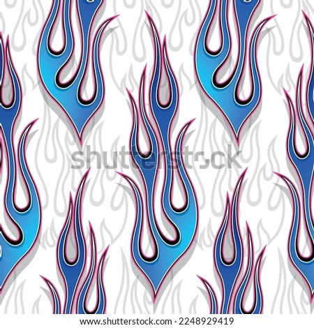 Flames wallpaper design vector image. Repeating fire background. Wallpaper, wrapping paper, packaging, textile design.