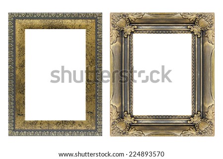Twin antique frame isolated on white background
