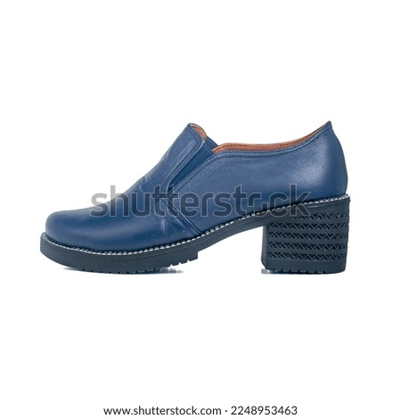 3cm Classic navy blue shoes for Female Focused on White Background side view
