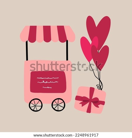 valentines day card, black couple love illustration, people on city street clip art, cute old couple in park clipart, vector in flat cartoon style.