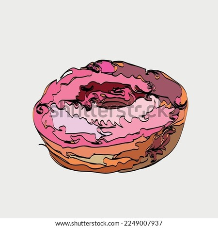 Donut in the decorative manner of your designs and logos