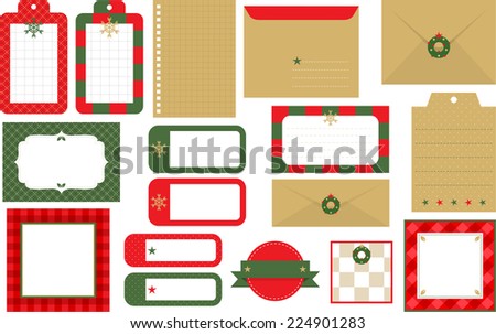 Design elements of banner and frame for Christmas B