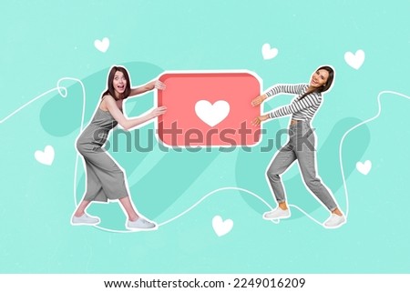 Photo collage cartoon comics sketch picture funny funky ladies sharing positive feedback isolated drawing background
