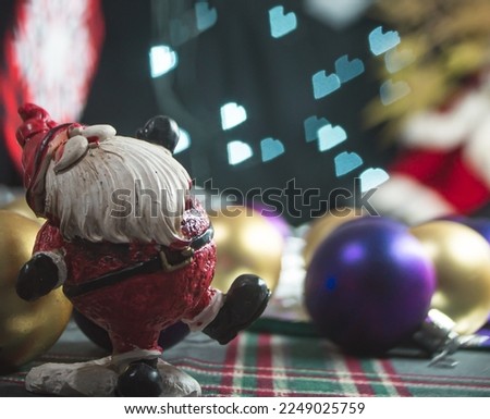 14.11.2022. Kragujevac, Serbia. Christmas decorations and lights with Heart shaped bokeh and star shaped bokeh. Holiday decor, Copy space and details in selective focus.