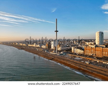 Brighton seafront on an autumnal evening Royalty-Free Stock Photo #2249057647