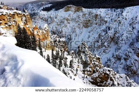 Yellowstone is a winter wonderland. Winter Yellowstone, great season and great place to watch the wildlife and natural landscape. 
Yellowstone National Park, WyomingMontana. Northwest. Grand Canyon.