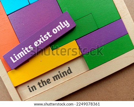 Motivational and inspirational quote - Limits exist only in the mind.  Royalty-Free Stock Photo #2249078361