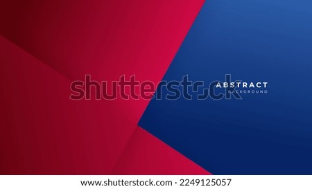 Abstract blue red banner geometric shapes background. Vector abstract graphic design banner pattern presentation background web template.