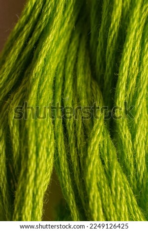 Green embroidery thread creates a festive texture.