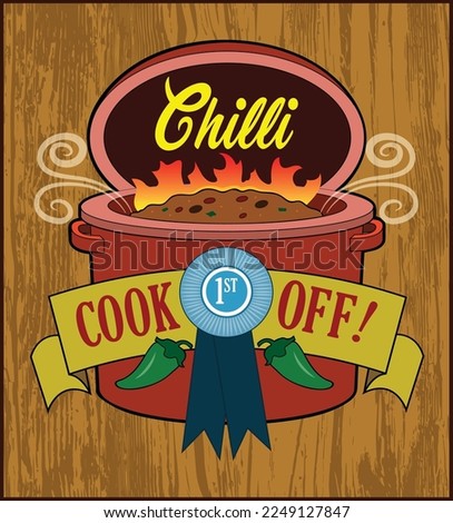 A layout design for a chili cook off contest. Royalty-Free Stock Photo #2249127847