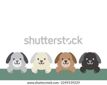 Illustration of four dogs background material