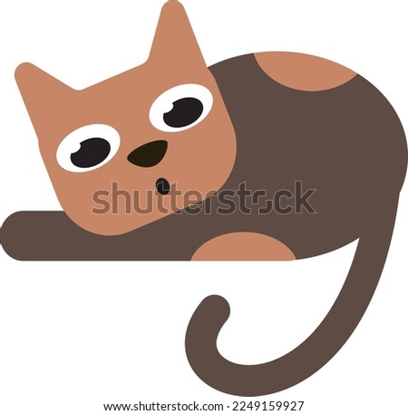 Brown cat with spots. Vector file for designs.