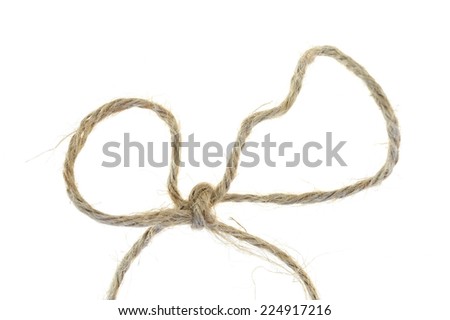 A close up shot of hessian string