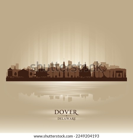 Dover Delaware city skyline vector silhouette illustration
