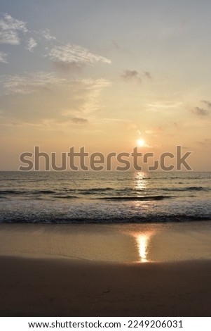 the sunset of a beach