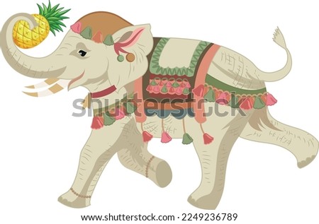 beautiful hand draw colour full elephant. 