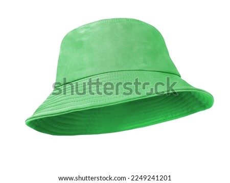 Green bucket hat isolated on white background Royalty-Free Stock Photo #2249241201