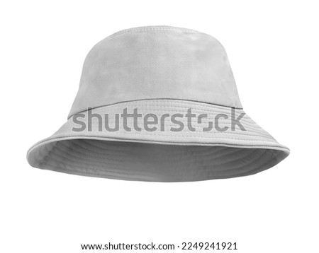 White bucket hat isolated on white background Royalty-Free Stock Photo #2249241921