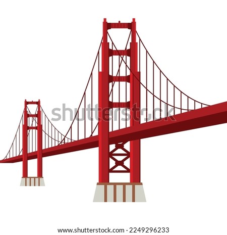 Golden gate bridge icon modern 3d outline Royalty-Free Stock Photo #2249296233